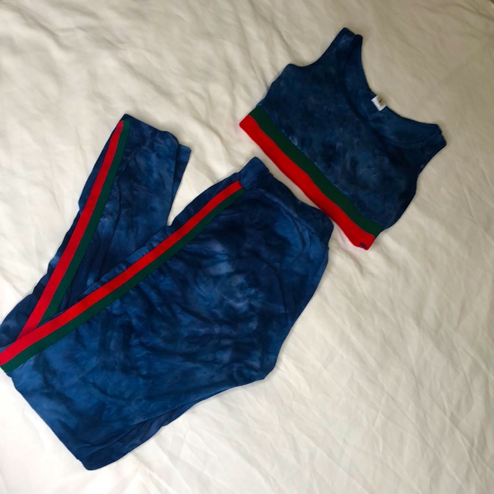 2 Piece Hot Girl Summer blue tie dye